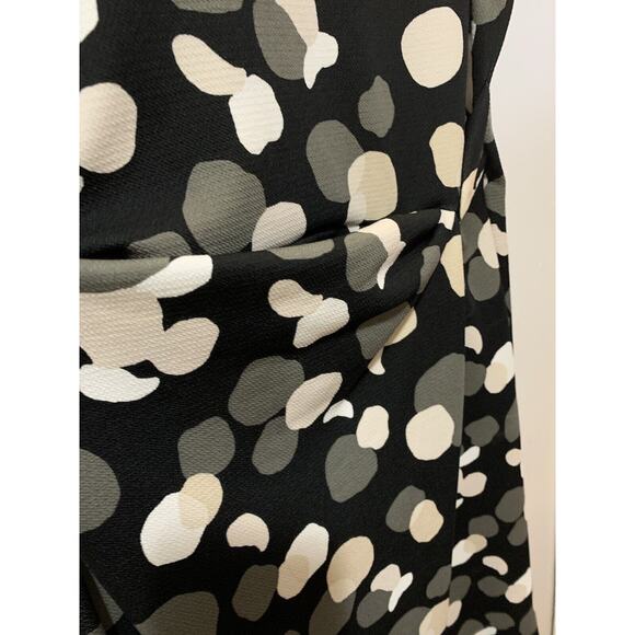 Fair Lady Stretch Sheath Black,Ivory Spot Polka Dot Dress Size 8 Vintage - Picture 4 of 12